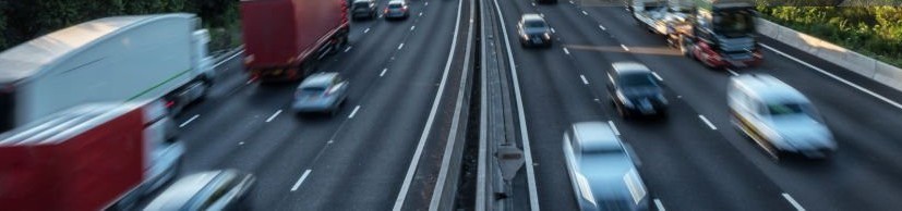 Fast moving motorway traffic representing logistics speed
